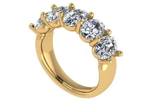 타원형 브릴리언트 컷 18k 옐로우 골드 약혼 반지 6.43x 4.7x3.03mm ODM