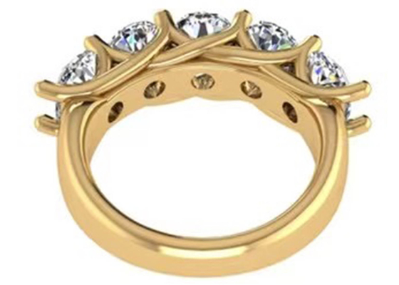 타원형 브릴리언트 컷 18k 옐로우 골드 약혼 반지 6.43x 4.7x3.03mm ODM