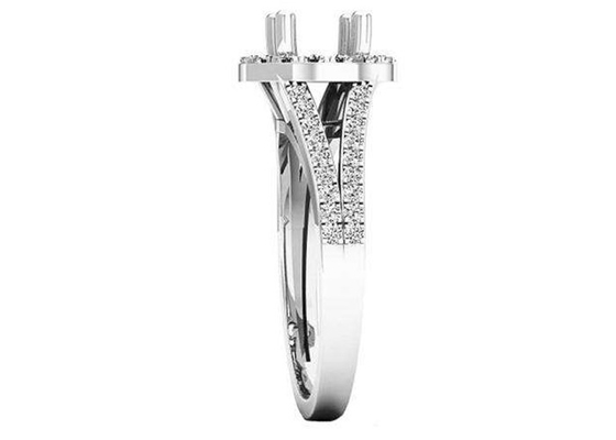 0.9ct 타원형 세미 마운트 쥬얼리 Ring18K 화이트 골드 소재 프롱 세팅 타입