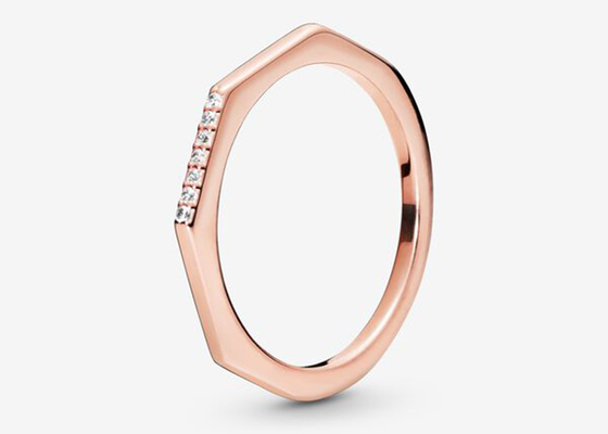 다면적인 로즈 골드 리모콘, 실제 다이아몬드 약혼 반지 1.2mm×8mm 치수