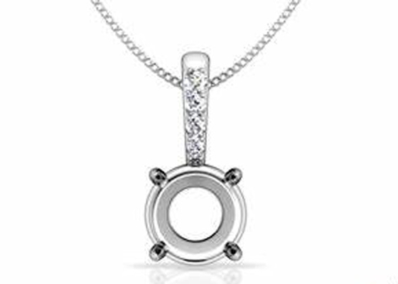2.3g 반 산 펜던트 설정, 18k 화이트 골드 다이아몬드 펜던트 4pcs 0.1ct
