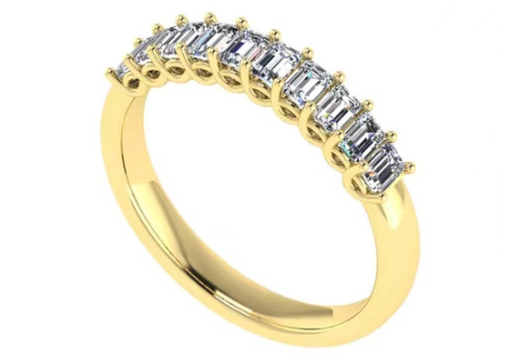 기념일을 위한 10pcs 다이아몬드 18k 로즈 골드 반지 3.0×2.0mm EM 컷