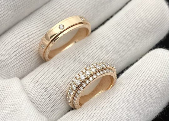 OEM 2.84ct 18k 옐로우 골드 약혼 반지 32pcs 92pcs 3.20g 무게