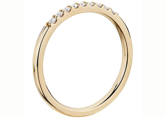 0.44ct 스택형 다이아몬드 링 옐로우 골드 1.8mm 피쉬테일 세팅 타입