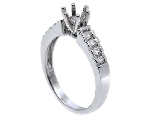 0.2ct 8pcs 세미 마운트 다이아몬드 링 14K 화이트 골드 소재 ODM 선물용