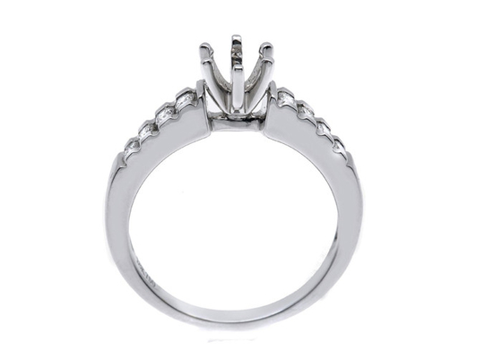 0.2ct 8pcs 세미 마운트 다이아몬드 링 14K 화이트 골드 소재 ODM 선물용