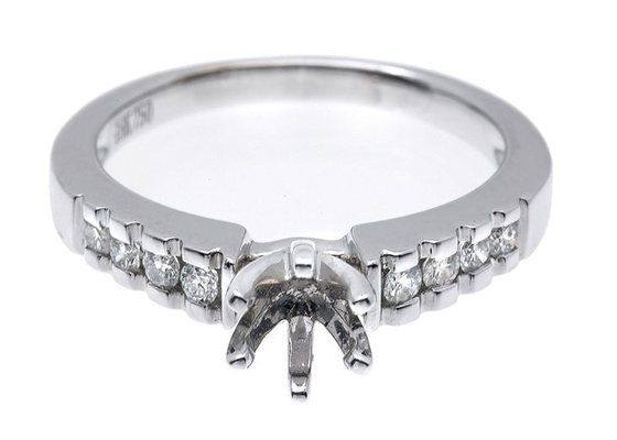 0.2ct 8pcs 세미 마운트 다이아몬드 링 14K 화이트 골드 소재 ODM 선물용