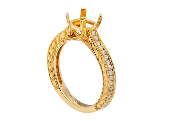 진짜 다이아몬드 반 산 보석 반지 원형 Dia 1.6-1.7mm 0.61ct