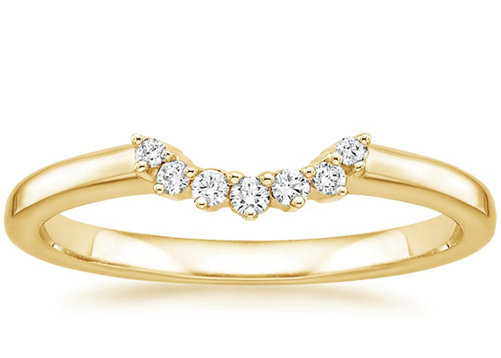 0.15ct 14k 옐로우 골드 쌓을 수 있는 반지, 다이아몬드 겹쳐 쌓이는 반지 2mm 1.5mm 돌 크기