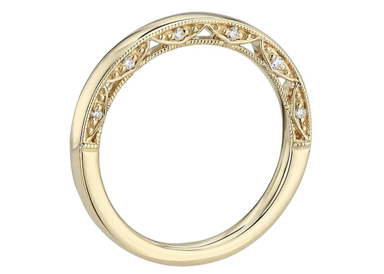 자연적인 다이아몬드를 가진 고전적인 9K 금 반지 0.12ct 1.3MM 차원