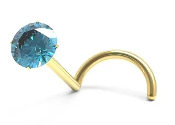1.5mm-3mm 천연 석류석으로 나사 18K 골드 코 피어싱