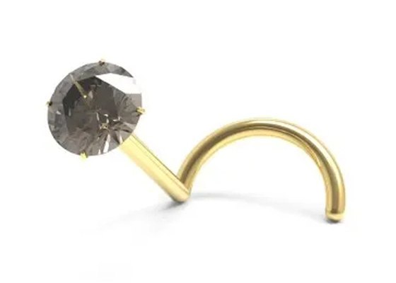 1.5mm-3mm 천연 석류석으로 나사 18K 골드 코 피어싱