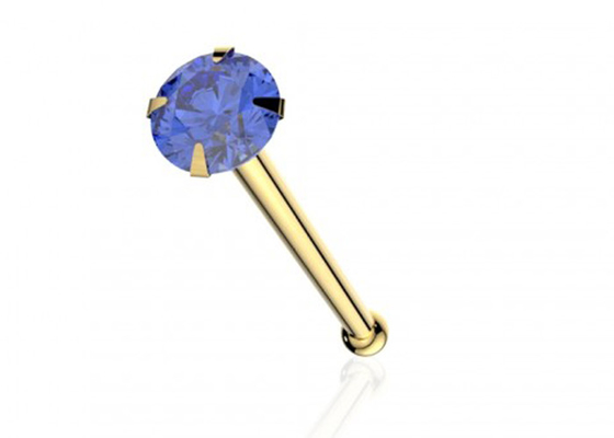 자연적인 돌을 가진 OEM ODM을 관통하는 1.25-3.0mm 18K 금 코