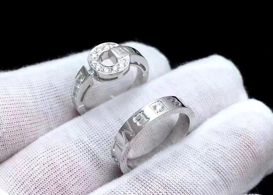 Promise 4mm-6mm 너비에 대한 프롱 설정 18K 순금 보석 반지 0.48ct