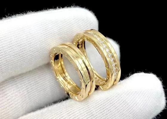 약혼 결혼식 ODM을 위한 3.26g 무게 18K 순금 보석 반지 0.4ct