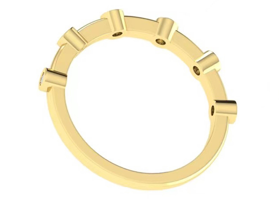 약혼을 위한 6pcs 다이아몬드 18k 로즈 골드 반지 1.5mm 라운드 컷 OEM