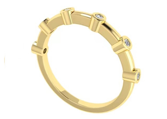 약혼을 위한 6pcs 다이아몬드 18k 로즈 골드 반지 1.5mm 라운드 컷 OEM