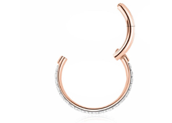 Dia 9mm 11mm 18k 금 코 장식 못, 0.14ct 자연적인 다이아몬드로 꿰뚫는 코 고리