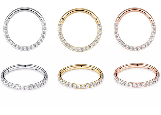 Dia 9mm 11mm 18k 금 코 장식 못, 0.14ct 자연적인 다이아몬드로 꿰뚫는 코 고리