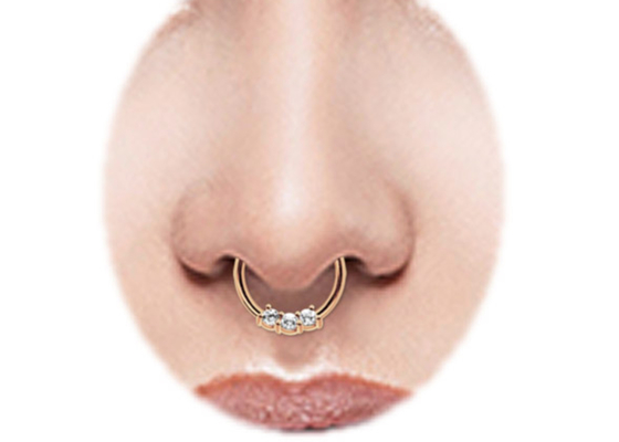 매일 착용을 위한 나선 14k 금 격벽 반지, 8mm 및 10mm 코 반지
