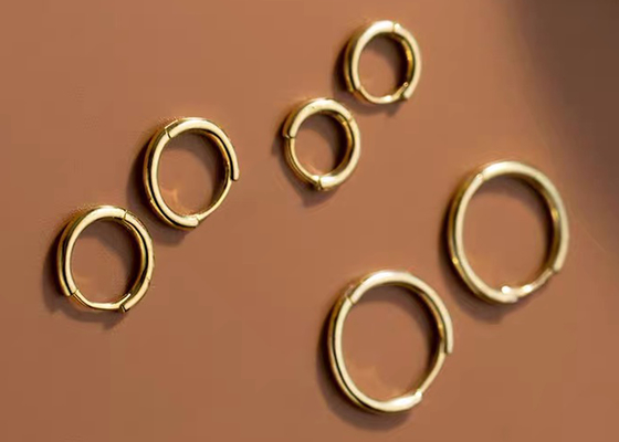 여자 1.2mm×10mm 차원을 위한 섹시한 나선 14k 금 고리 귀걸이 ODM