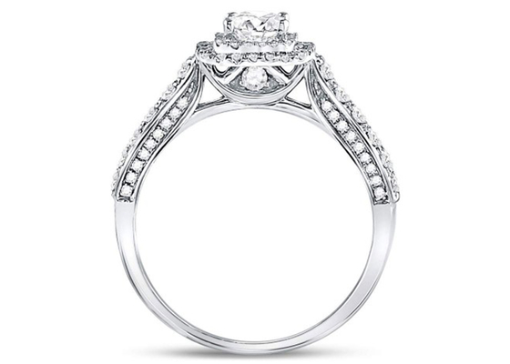 3.65g 14K 순금 보석, 0.8ct 정연한 여자의 화이트 골드 다이아몬드 반지