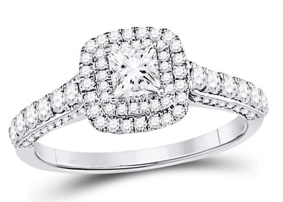 3.65g 14K 순금 보석, 0.8ct 정연한 여자의 화이트 골드 다이아몬드 반지