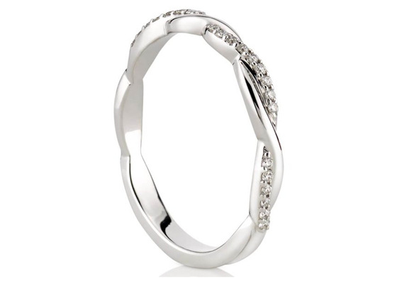 약혼을 위한 14K 화이트 골드 진짜 다이아몬드 보석 반지 0.3ct 둥근 커트 ODM