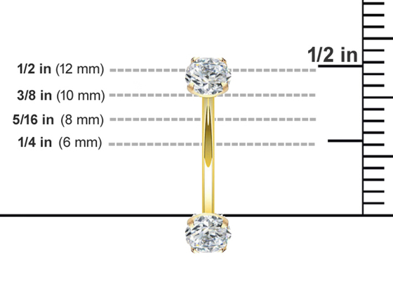 배꼽을 위한 16g 다이아몬드 금 몸 꿰뚫는 보석 반지 10mm 8mm 차원