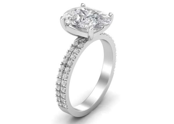 타원형 1.5ct 다이아몬드가 있는 6×8MM 14K 순금 보석 20pcs