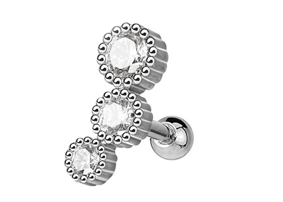 연골 Tragus Dia 3×3mm ODM을 위한 메마른 금 몸 관통하는 보석 귀걸이