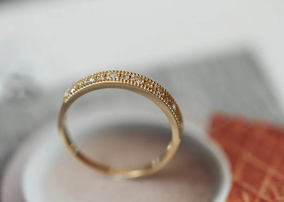 선조 작풍 진짜 다이아몬드 보석 반지 둥근 커트 2.5mm 1.3mm 크기