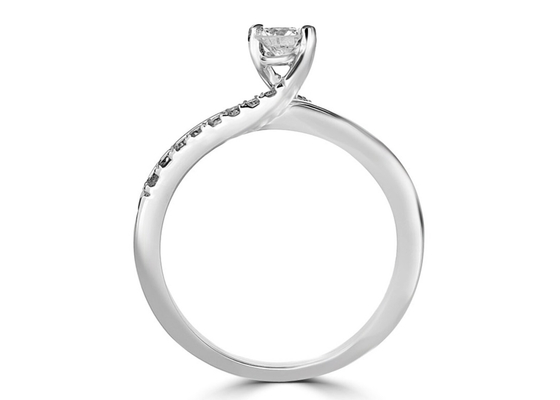 갈래 조정 둥근 커트 다이아몬드 반지, 0.46ct 5mm 다이아몬드 순금 반지