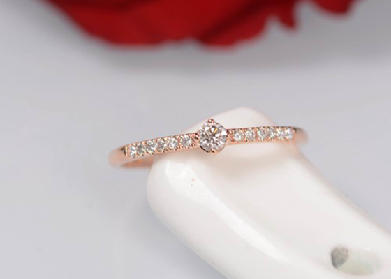 기념일 OEM를 위한 4mm 진짜 다이아몬드 보석 반지 0.25ct 무게 둥근 커트