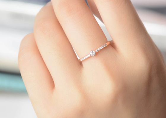 기념일 OEM를 위한 4mm 진짜 다이아몬드 보석 반지 0.25ct 무게 둥근 커트