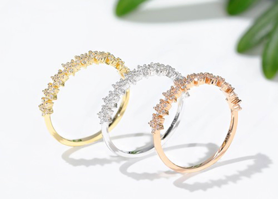0.54ct 금 별 다이아몬드 반지, 여자 소녀를 위한 1.3mm 18k 금 약혼 반지