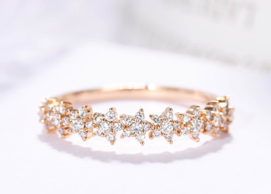 0.54ct 금 별 다이아몬드 반지, 여자 소녀를 위한 1.3mm 18k 금 약혼 반지