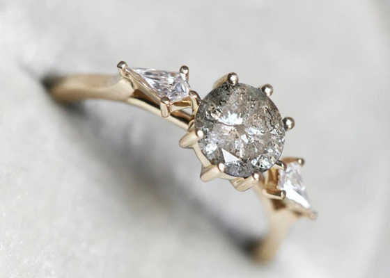 0.8ct 실험실 성장한 다이아몬드 약혼 반지, 9k 금 결혼 반지 ODM OEM