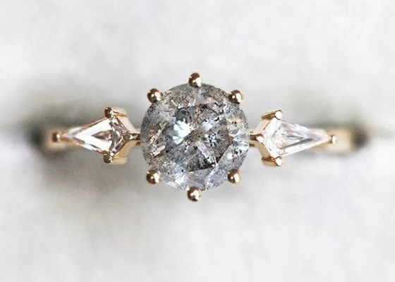 0.8ct 실험실 성장한 다이아몬드 약혼 반지, 9k 금 결혼 반지 ODM OEM