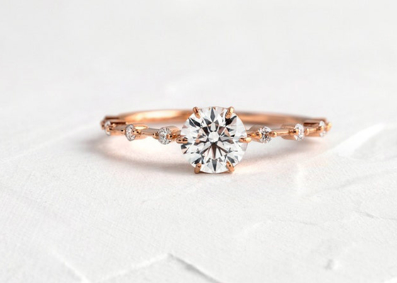 1.0ct 모이사나이트 다이아몬드 반지, 둥근 커트 약혼 반지 6.5MM ODM
