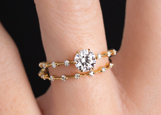 1.0ct 모이사나이트 다이아몬드 반지, 둥근 커트 약혼 반지 6.5MM ODM