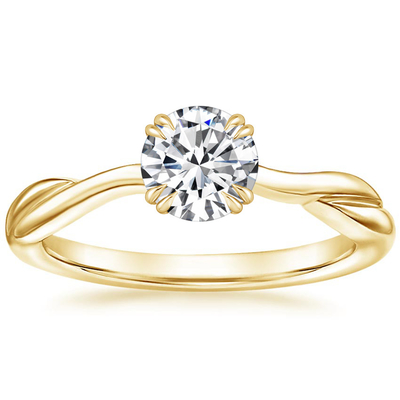 0.8ct 연구소에서 성장한 모이사나이트 링 14K 옐로우 골드 소재 ODM OEM