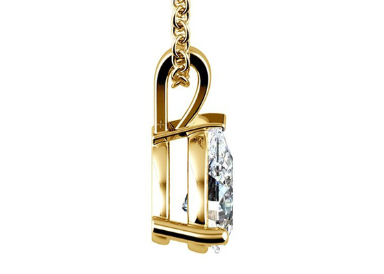 배 컷 0.84ct 14k 금 목걸이 8×5mm 빈티지 펜던트