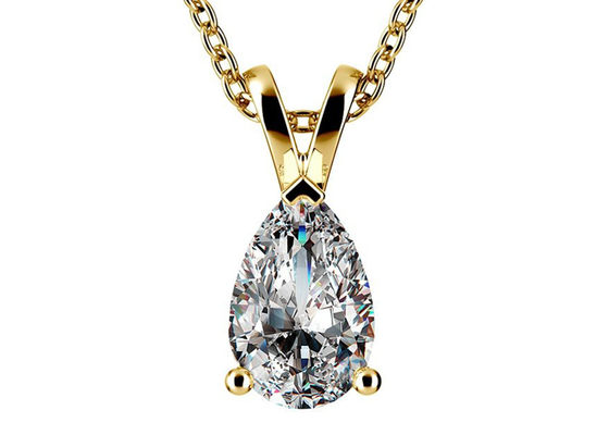 배 컷 0.84ct 14k 금 목걸이 8×5mm 빈티지 펜던트