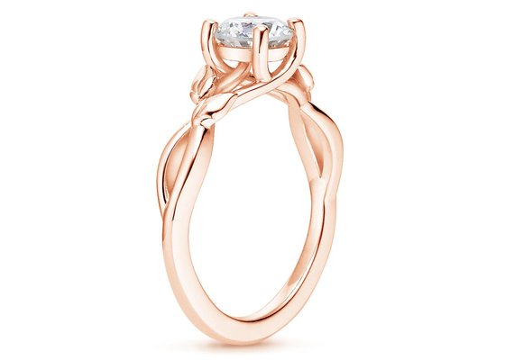 OEM 심장 모양 Moissanite 반지, 5.5mm 9k 로즈 골드 반지 0.6 캐럿