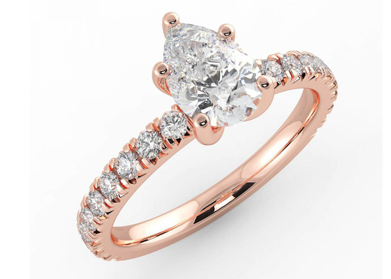 웨딩18K 로즈골드 링 페어컷 0.80ct DGC 인증서 ODM