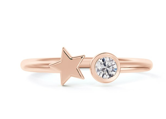 3.5mm 둥근 Moissanite 반지, 0.16 캐럿 9k 금 결혼 반지 ODM