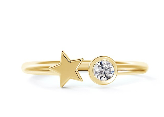 3.5mm 둥근 Moissanite 반지, 0.16 캐럿 9k 금 결혼 반지 ODM