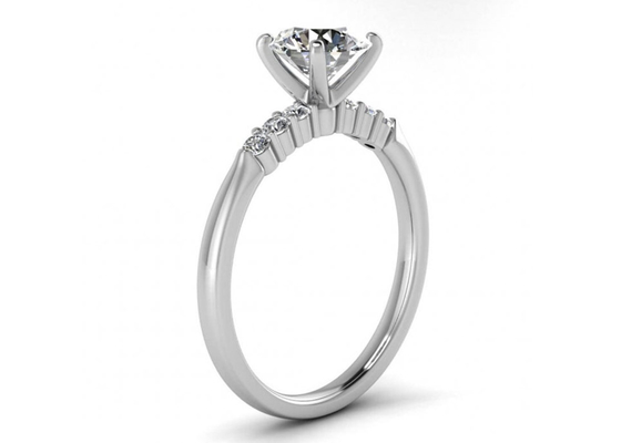 실험실 다이아몬드 6MM 차원을 가진 0.8ct 9K은 반지 심장 모양