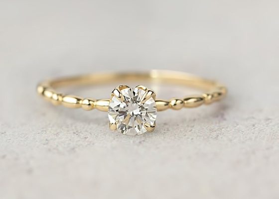 카드 놀이 다이아몬드를 가진 6MM 금 반지, 0.8ct 모이사나이트 다이아몬드 반지 ODM